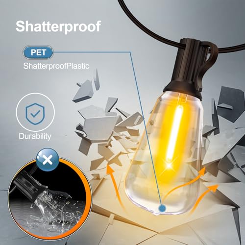 Outdoor Lights String Patio Outside, 100ft 30M LED Waterproof Light, view 7
