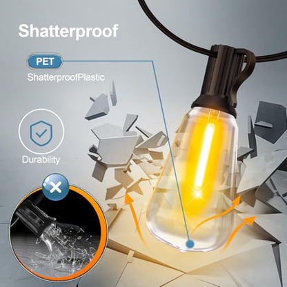 Outdoor Lights String Patio Outside, 100ft 30M LED Waterproof Light, view 7