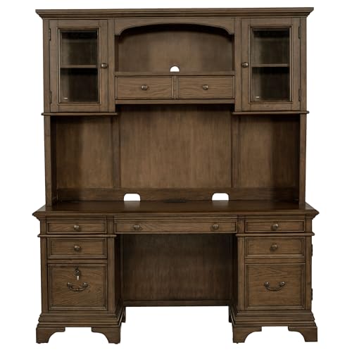 Coaster Hartshill 66-inch Credenza Desk with Hutch, Burnished Oak 881283, view 6