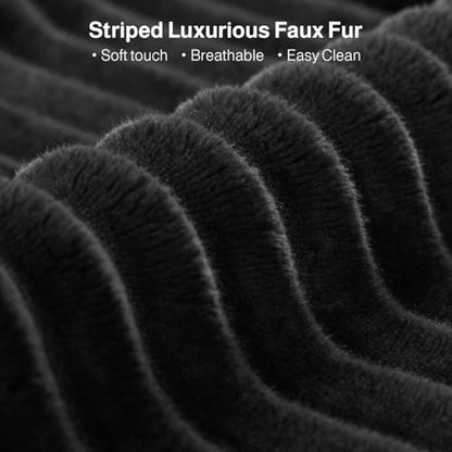 No-assembly oversized black corduroy pet-friendly chaise lounge with side pockets, view 4