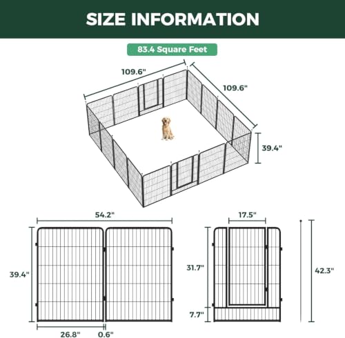 Instant Dog Playpen, RV Camping, Outdoor & Yard, 40" H, 16 Panels, view 4
