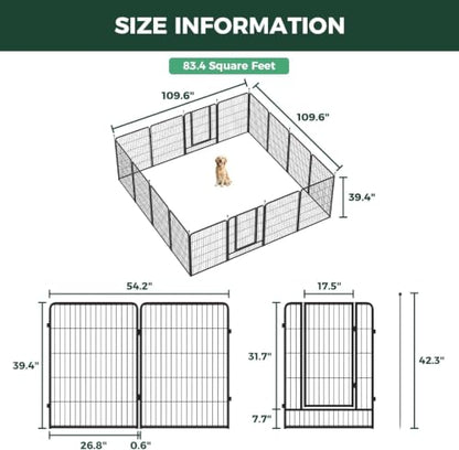 Instant Dog Playpen, RV Camping, Outdoor & Yard, 40" H, 16 Panels, view 4