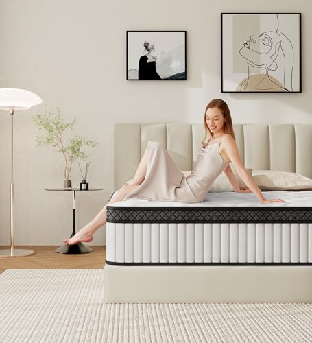 Full Mattress 10 Inch, Bed in a Box Hybrid with Gel Memory Foam & Pocket Springs, view 5