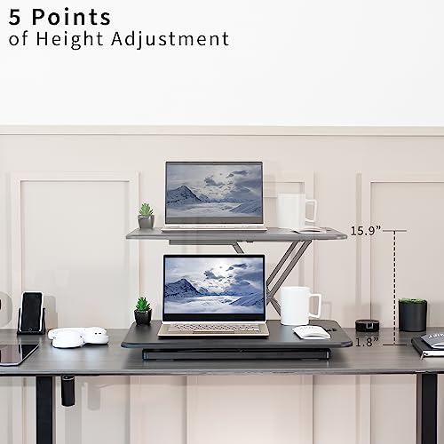 VIVO Black 26 in Single Top Standing Desk Converter, DESK-V001J, view 4