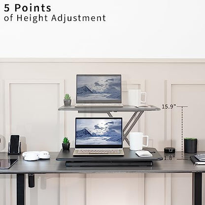 VIVO Black 26 in Single Top Standing Desk Converter, DESK-V001J, view 4