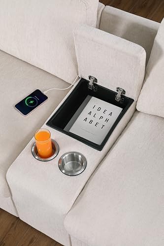 Living Room Sofa Set for 4 Seater with Console, Perfect for Apartment, Airbnb, Playroom