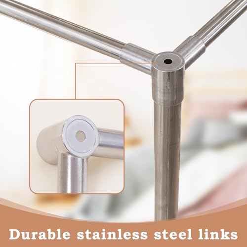 Canopy Bed Frame Full Size, Stainless Steel Metal Bed Post Poles, view 7