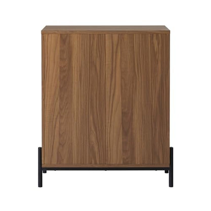 Mid-Century 3-Drawer Chest with Reeded Drawer Fronts, 35 ⅜ Inch, Mocha