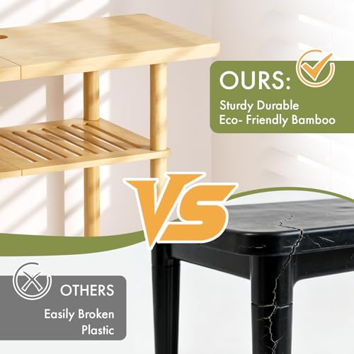 Bamboo TV Stand, Small TV Stands for up to 32 Inch, view 4