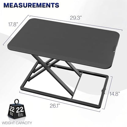 VIVO Black 29 in Single Top Standing Desk Converter, DESK-V000U, view 4