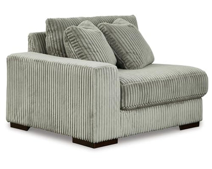 Signature Design by Ashley Lindyn Casual Contemporary 3-Piece Sectional Sofa with Reversible Cushions, Corded Fabric, Feather Cushion, Gray