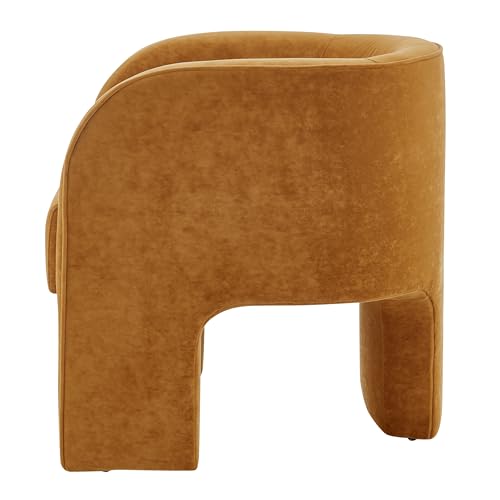 NPD Furniture Matteo Accent Armchair, Glam Modern Upholstered Lounge Chair with Arms for Living Rooms - Dainty Caramel Velvet