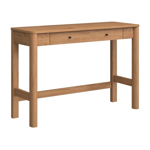 Penelope Modern Writing Desk with Drawer Storage, 44 Inch, English Oak, view 4