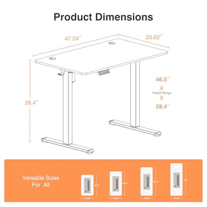 Electric Standing Desk, Computer Desk, 48x24 Inch, view 4