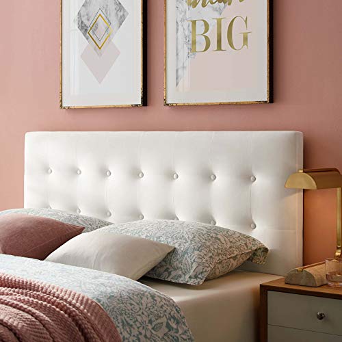 Emily Full Biscuit Tufted Performance Velvet Headboard, White, view 2