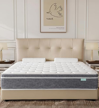 Queen Size Mattress 14 Inch, Cooling Hybrid Mattress in a Box, view 2