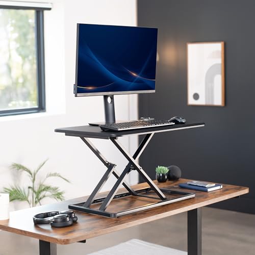 VIVO Black 29 in Single Top Standing Desk Converter, DESK-V000U, view 3