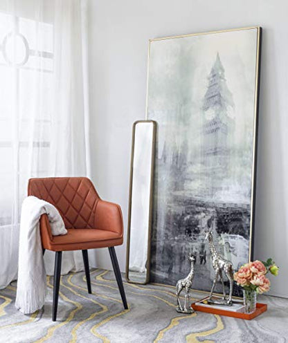 A&B Home Furniture Modern Accent Chair Dining Chairs with Arm Seat Soft Back for Living Room Dining Room Kitchen Set of 2 Orange
