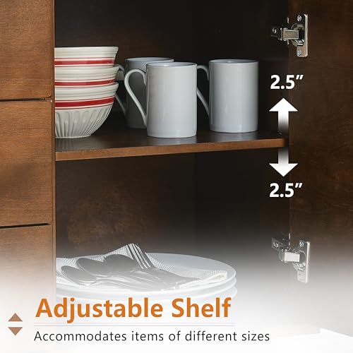 Wood Sideboard Buffet Cabinet with Storage, view 6