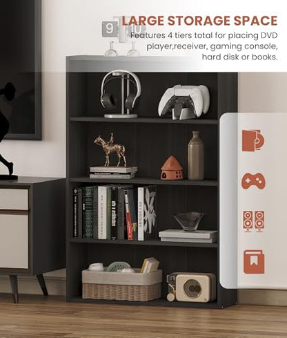 DVD Storage Cabinet Shelf, 4 Tier Media Storage Tower for CDs & Video Games, view 5