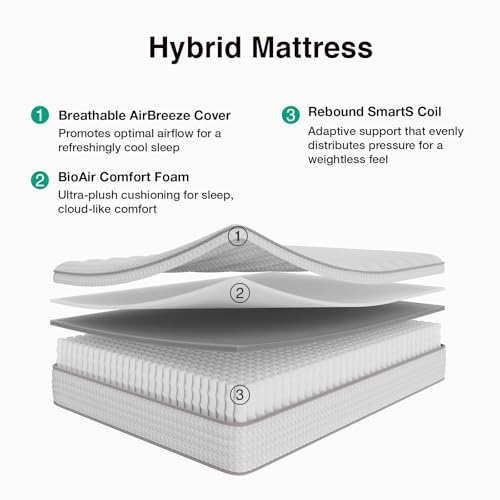 12 Inch Queen Size Mattress, Hypoallergenic & Back Pain Relief, view 3