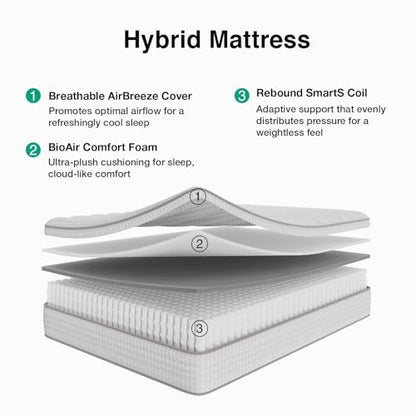 12 Inch Queen Size Mattress, Hypoallergenic & Back Pain Relief, view 3