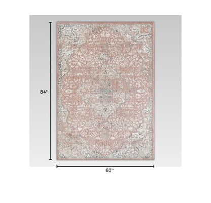 Harper HY50B Pink Amaranth Transitional Vintage Non-Shedding Living Room Bedroom Nursery Dining Home Office Area Rug, 5'0"x7'0"