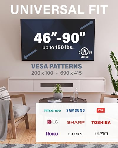 Tilting TV Wall Mount for 46", 90” TVs or 150lbs, view 5