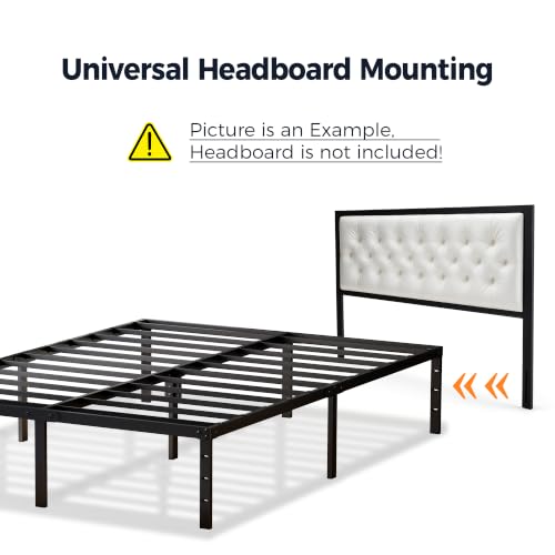 Full Bed Frame, 14 Inch Full Size Metal Platform Bed Frame, Black, view 8