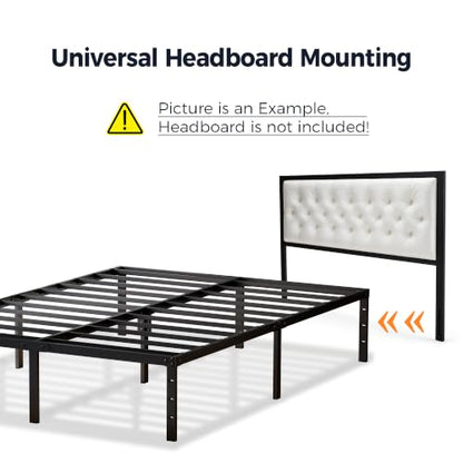 Full Bed Frame, 14 Inch Full Size Metal Platform Bed Frame, Black, view 8