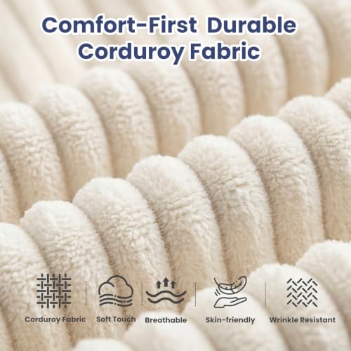 Oversized Chaise Lounge Chair Indoor, Corduroy Boneless Couch Sofa Bed, view 6