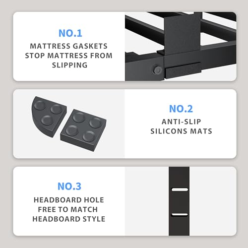 Full Bed Frame with Round Corners 18 Inch No Box Spring, view 5