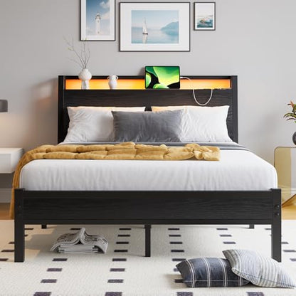 Full Size Bed Frame, Black, view 4