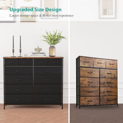 Dresser for Bedroom with 12 Drawers, Tall Fabric Drawer Dressers, view 6