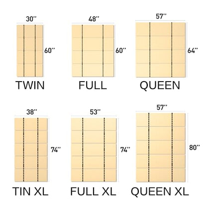 Heavy Duty Bed Panels Foldable Box Spring,Bed Support Slats,Twin Bed Board Under Mattress Support(57'x 80' Queen Size)