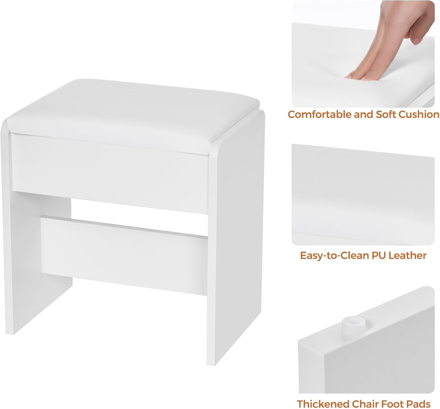 Vanity Desk Table with Lighted Mirror 39.4“ Girls Makeup Vanity with Power Outlet 3 Colors Lighting Adjustable Brightness Vanity Table for Women Bedroom Dressing Room White UBDT65W