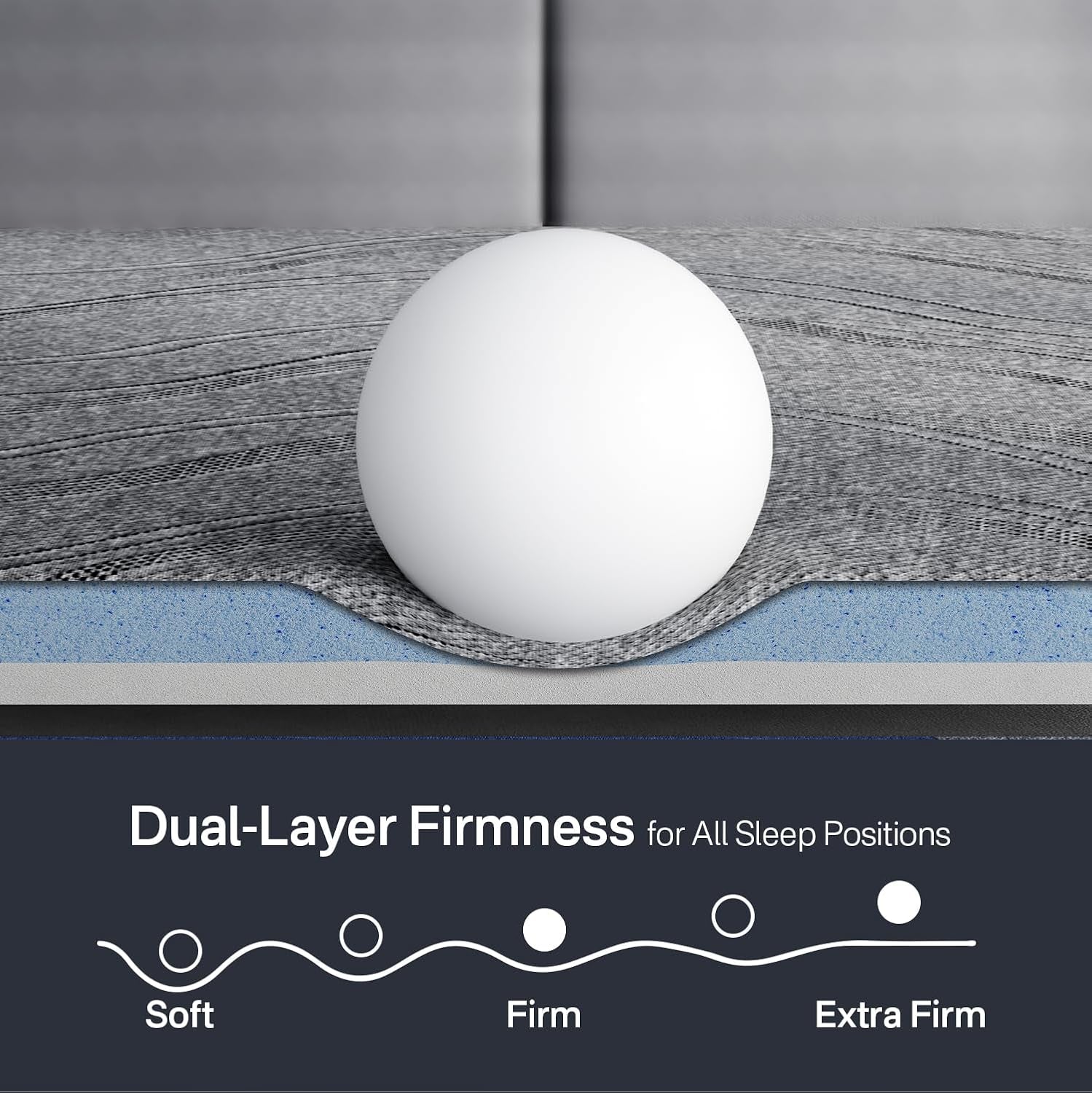 King Memory Foam Mattress Topper Firm, 4 Inch Extra Firm Mattress Topper for Back Pain Relief, Copper Infused Cooling Bed Topper with Washable Cover & Non-Slip Base, Certipur-Us Certified