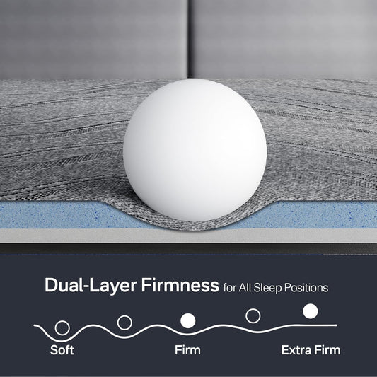 King Memory Foam Mattress Topper Firm, 4 Inch Extra Firm Mattress Topper for Back Pain Relief, Copper Infused Cooling Bed Topper with Washable Cover & Non-Slip Base, Certipur-Us Certified