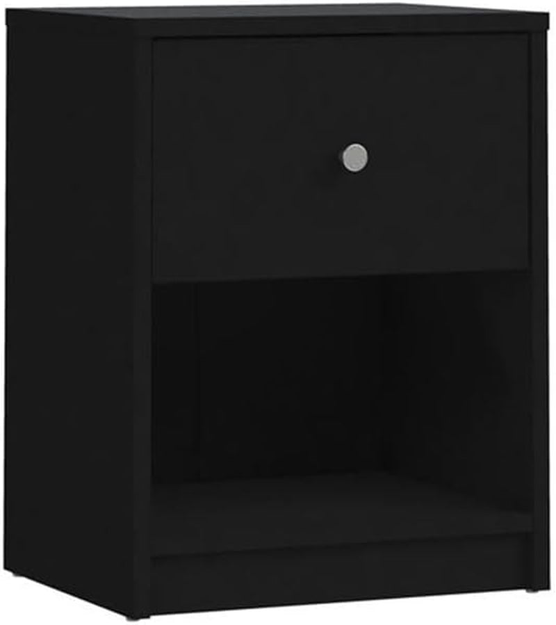 3 Piece Bedroom Set with 6-Drawer Double Dresser and Two of 1-Drawer Nightstand in Black