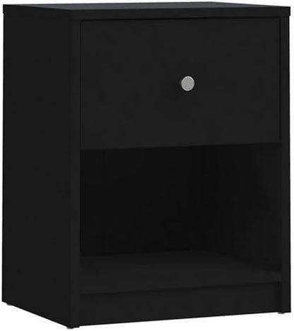 3 Piece Bedroom Set with 6-Drawer Double Dresser and Two of 1-Drawer Nightstand in Black
