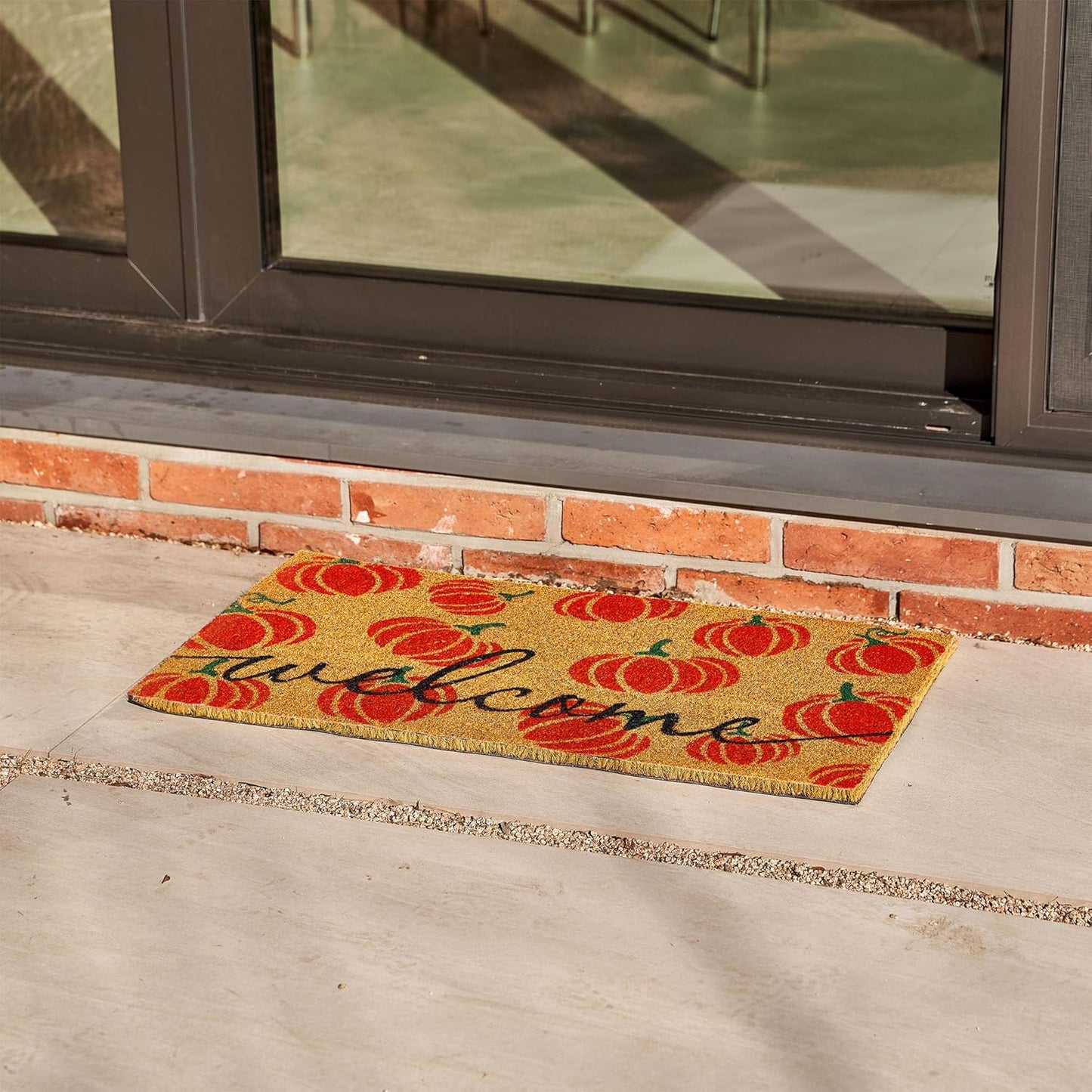 Halloween Coco Coir Door Mat with Heavy Duty Backing, Welcome Doormat (17" X 30"), Doormat Entrance (Welcome1 - Halloween)