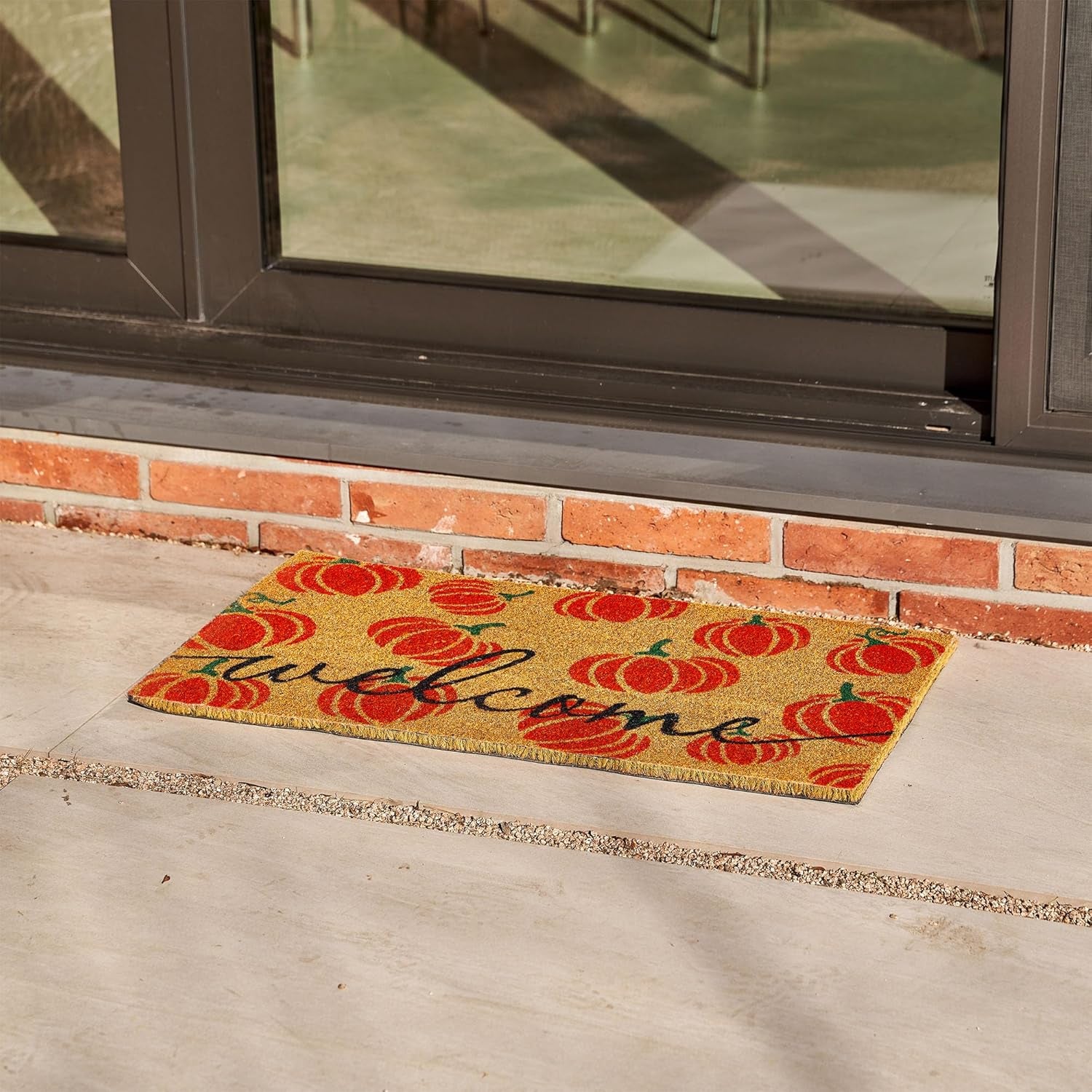 Halloween Coco Coir Door Mat with Heavy Duty Backing, Welcome Doormat (17" X 30"), Doormat Entrance (Welcome1 - Halloween)