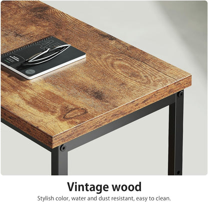 47" Computer Desk with Drawers, Desks for Bedrooms, Writing Desk with Storage, Work Desk for Small Space, Rustic Brown