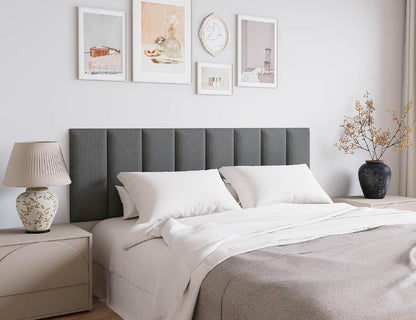 Peel and Stick Upholstered Wall Mounted Headboard Queen Size, 9 Panels Tufted Fabric Headboard,Wall Mounted Headboards, Interior Wall Panels for Bedroom, 10"X24" Dark Grey