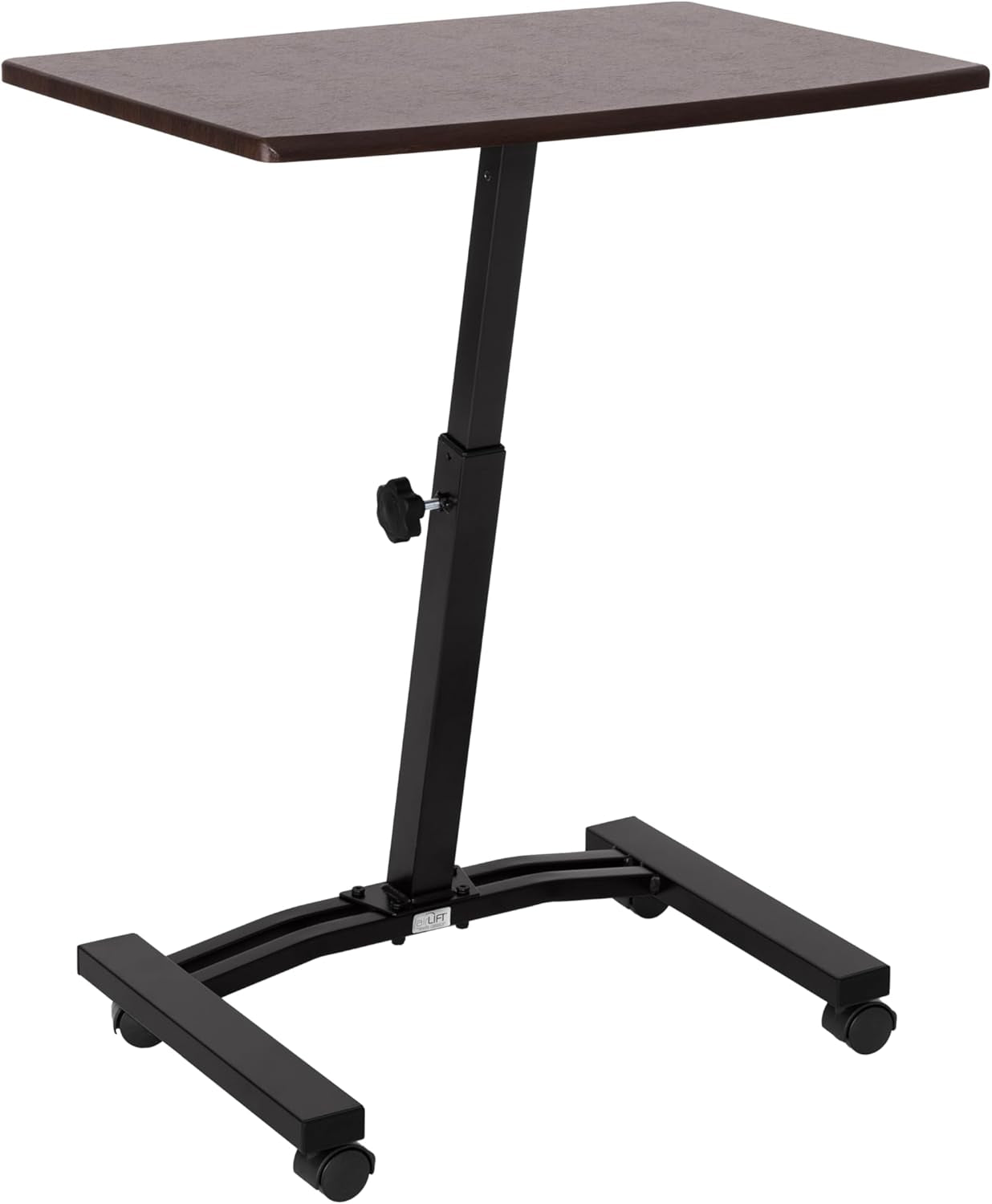 WEB162 Mobile Laptop Computer Desk Cart Height-Adjustable from 20.5" to 33", Slim, Walnut
