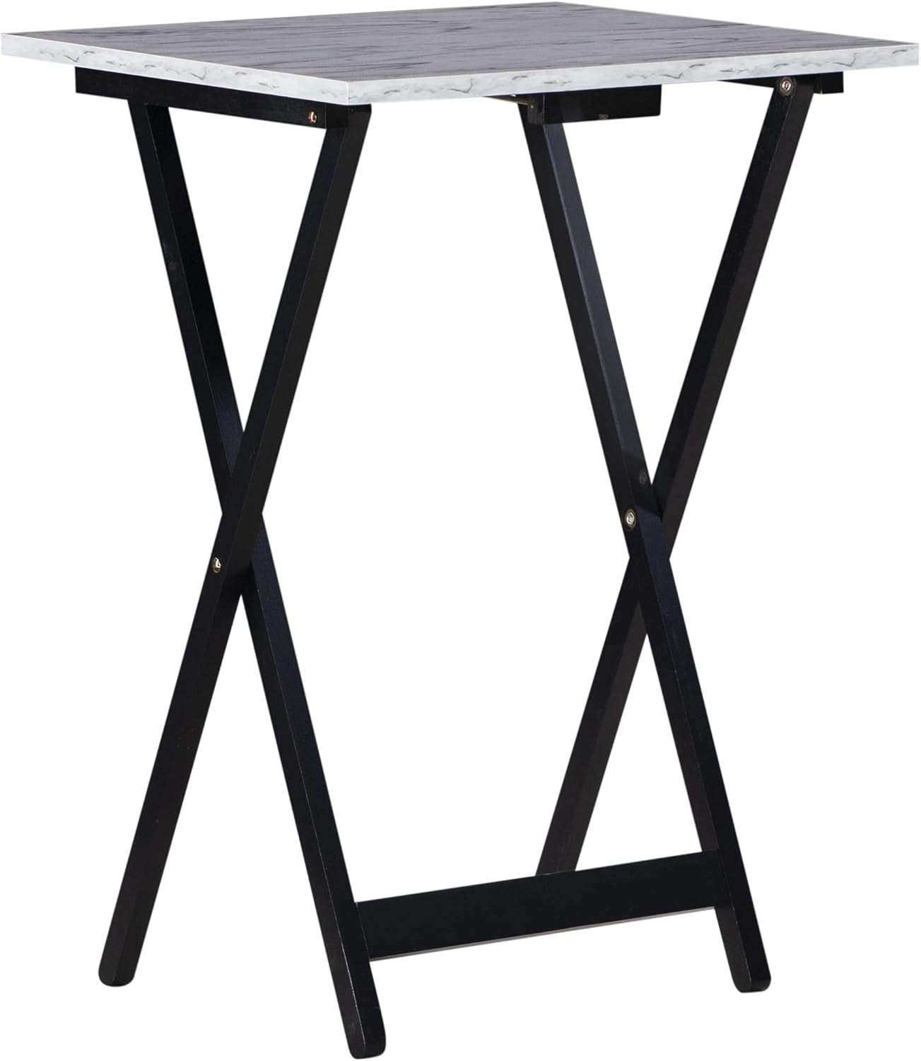 Tray Table Set, 15.75"D X 18.9"W X 26.38"H, White