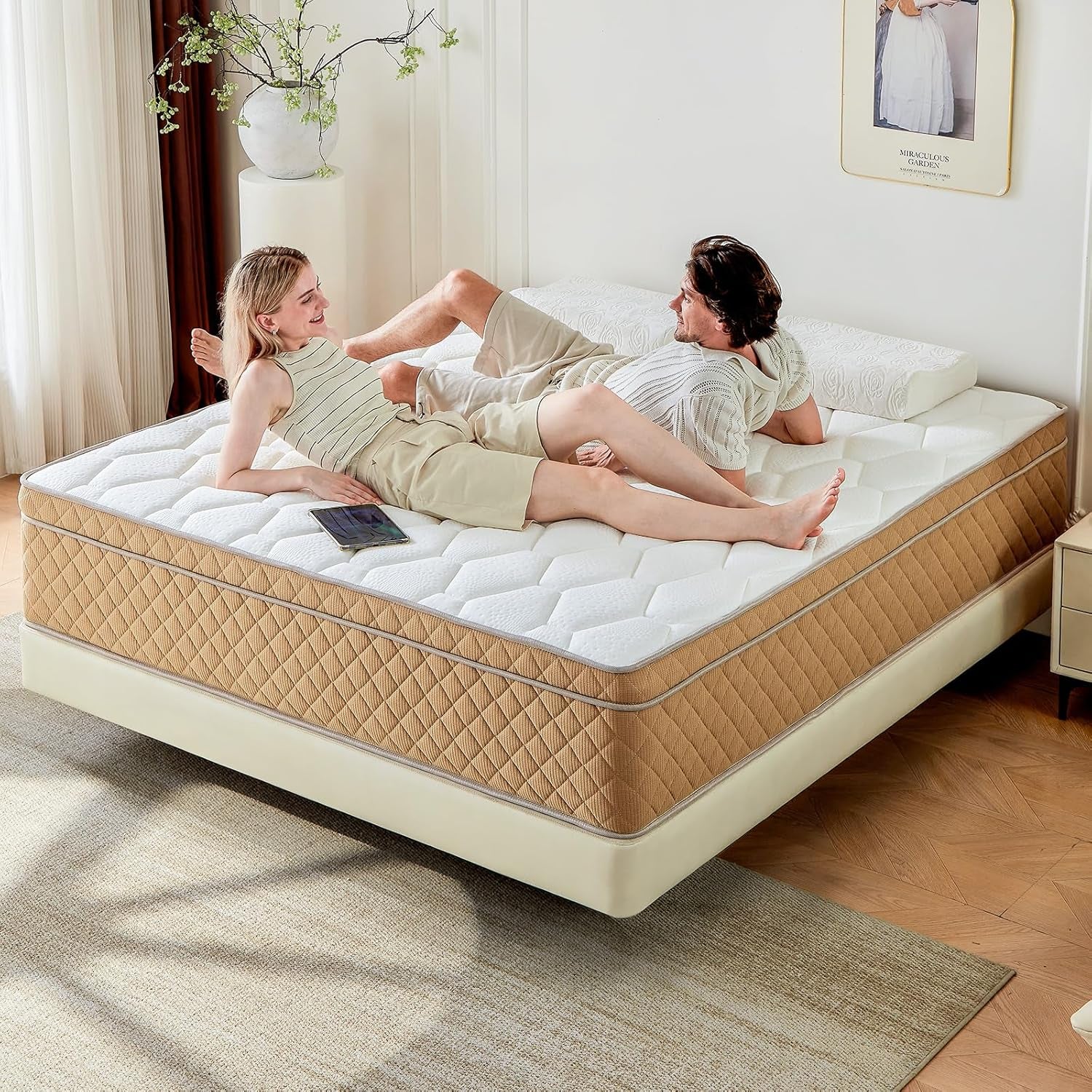 Full Size Mattress, 12 Inch Memory Foam Mattress Medium Firm Mattress, Fiberglass Free, Certipur-Us Certified Safe Materials, 7 Zon Pocket Springs, Full Mattress in a Box