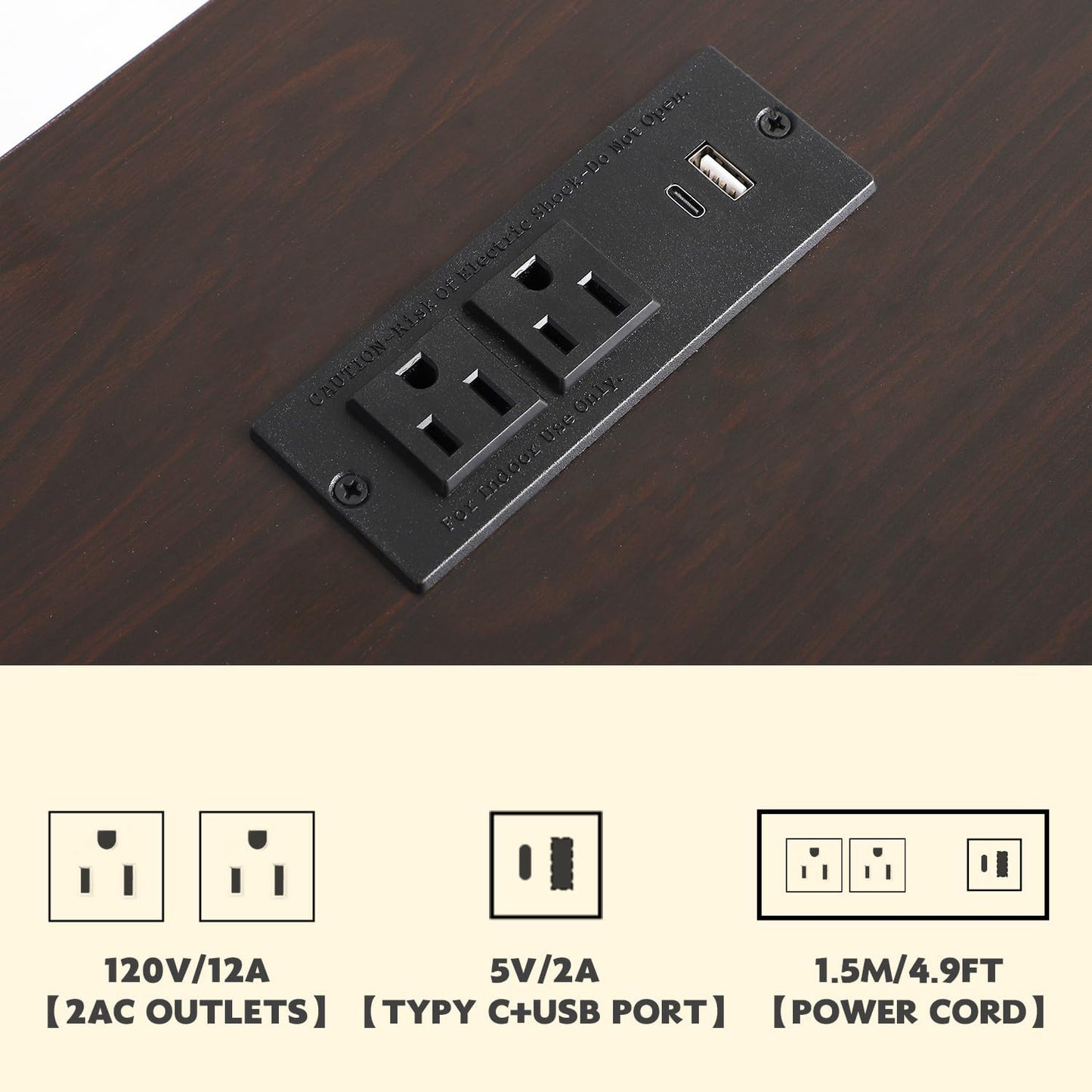 Dog Crate Furniture TV Stand with Charging Station-47.24"Heavy Duty Dog Kennel Furniture Tv Table with 2 Drawers Storage,Indoor TV Stand for Small Medium Dogs,For Bedroom Living Room (White, 1.2M)