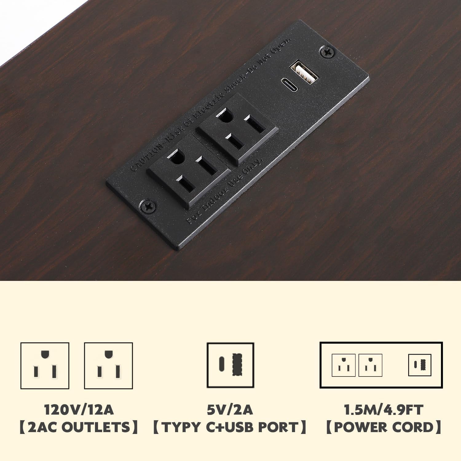Dog Crate Furniture TV Stand with Charging Station-47.24"Heavy Duty Dog Kennel Furniture Tv Table with 2 Drawers Storage,Indoor TV Stand for Small Medium Dogs,For Bedroom Living Room (White, 1.2M)