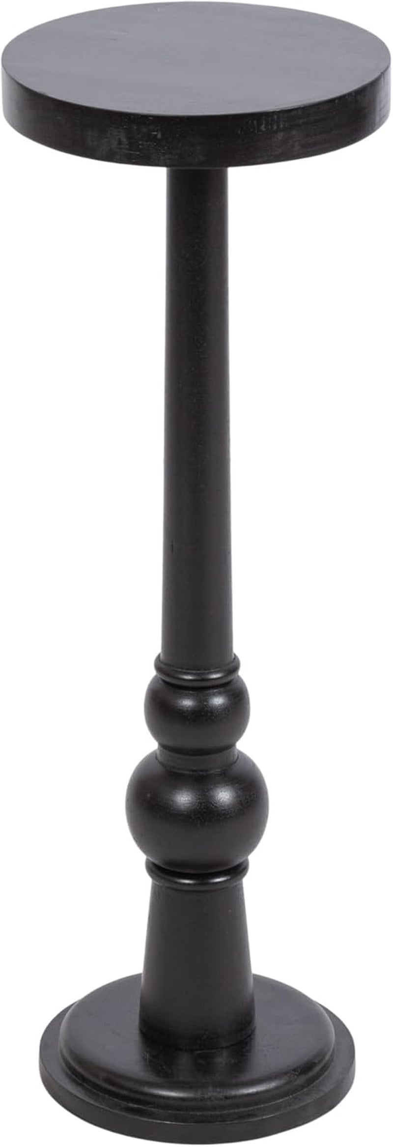 Wegner Traditional Wooden round Drink Table, 8 X 23, Black, Elegant and Durable Pedestal Table for Use as Small Drink Table, Plant Stand, or Decorative Item Display
